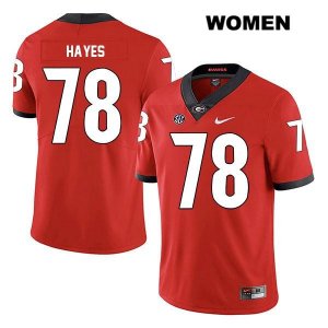 Women's Georgia Bulldogs NCAA #78 D'Marcus Hayes Nike Stitched Red Legend Authentic College Football Jersey HOL6454AQ